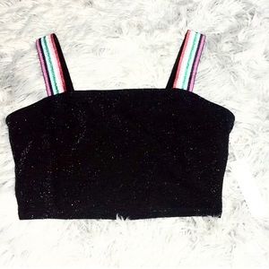 NWT Iris basic glitter rainbow crop top tank